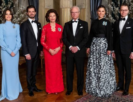 Riksdassupé på slottet, kungen, drottning Silvia, kronprinsessan Victoria, prins Daniel, prins Carl Philip, prinsessan Sofia, kronprinsessan Victoria