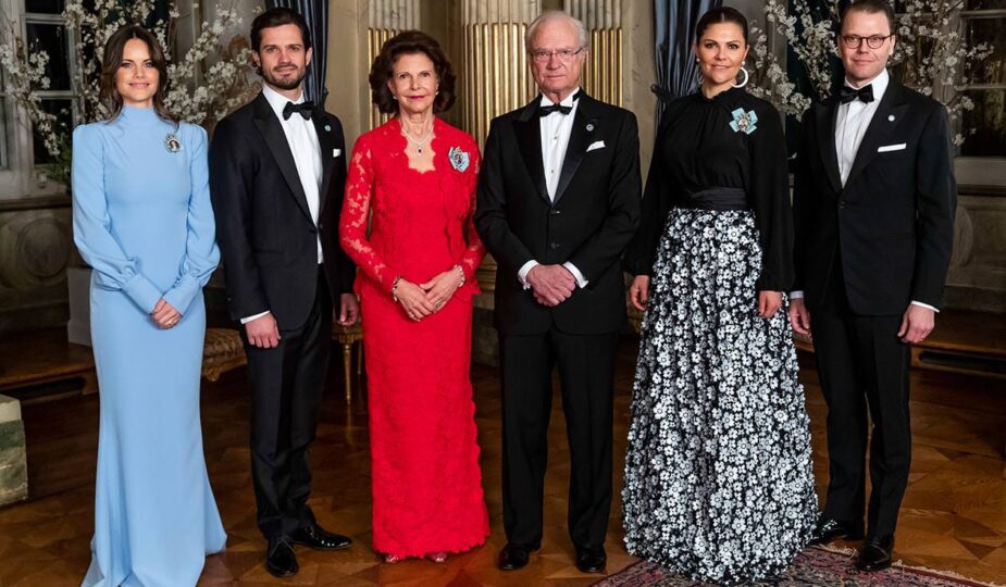 Riksdassupé på slottet, kungen, drottning Silvia, kronprinsessan Victoria, prins Daniel, prins Carl Philip, prinsessan Sofia, kronprinsessan Victoria